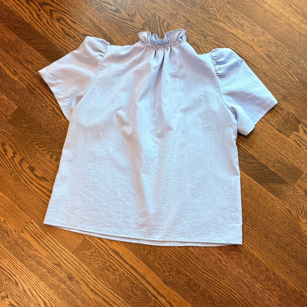Entro Sky Blue Ruffled Blouse - Picture 2 of 4